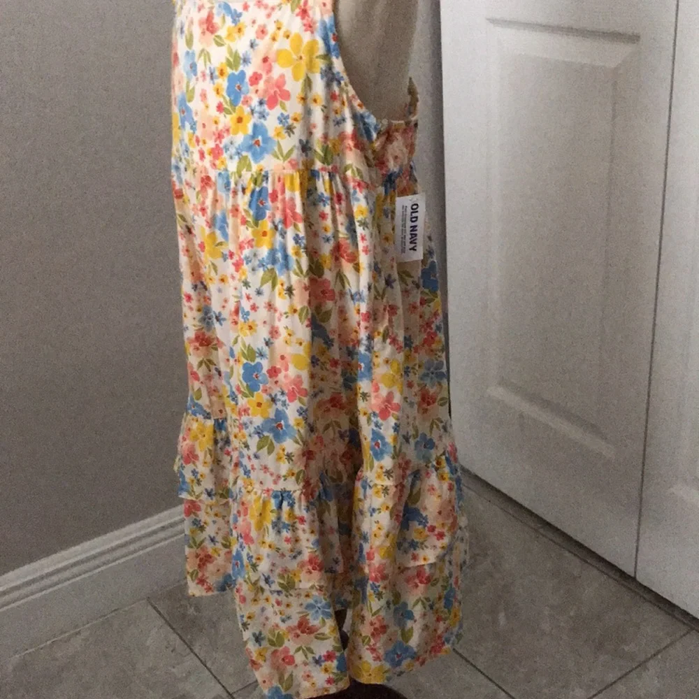 NEW - OLD NAVY Girls Printed Sleeveless Tiered All-Day Dress | 8